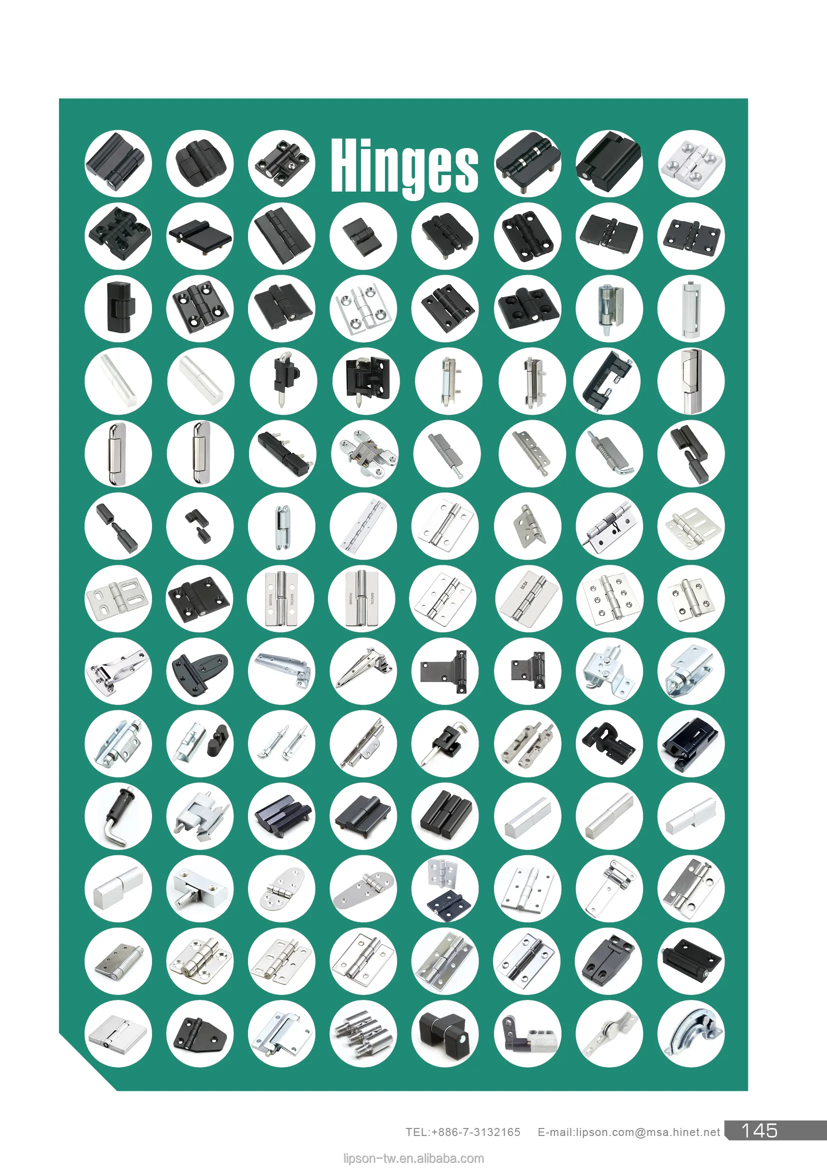 HL-K80 Door Hinges Cabinet Non Detachable Black Reinforced Nylon Polyamide Butt Gf 180 degree Plastic Hinge