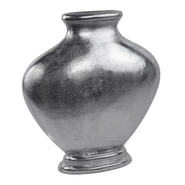 Decorative Nickel Plating Flower Vase for Home Decorative High Quality Metal Silver Table Top Flower Pots Vase for Living Room