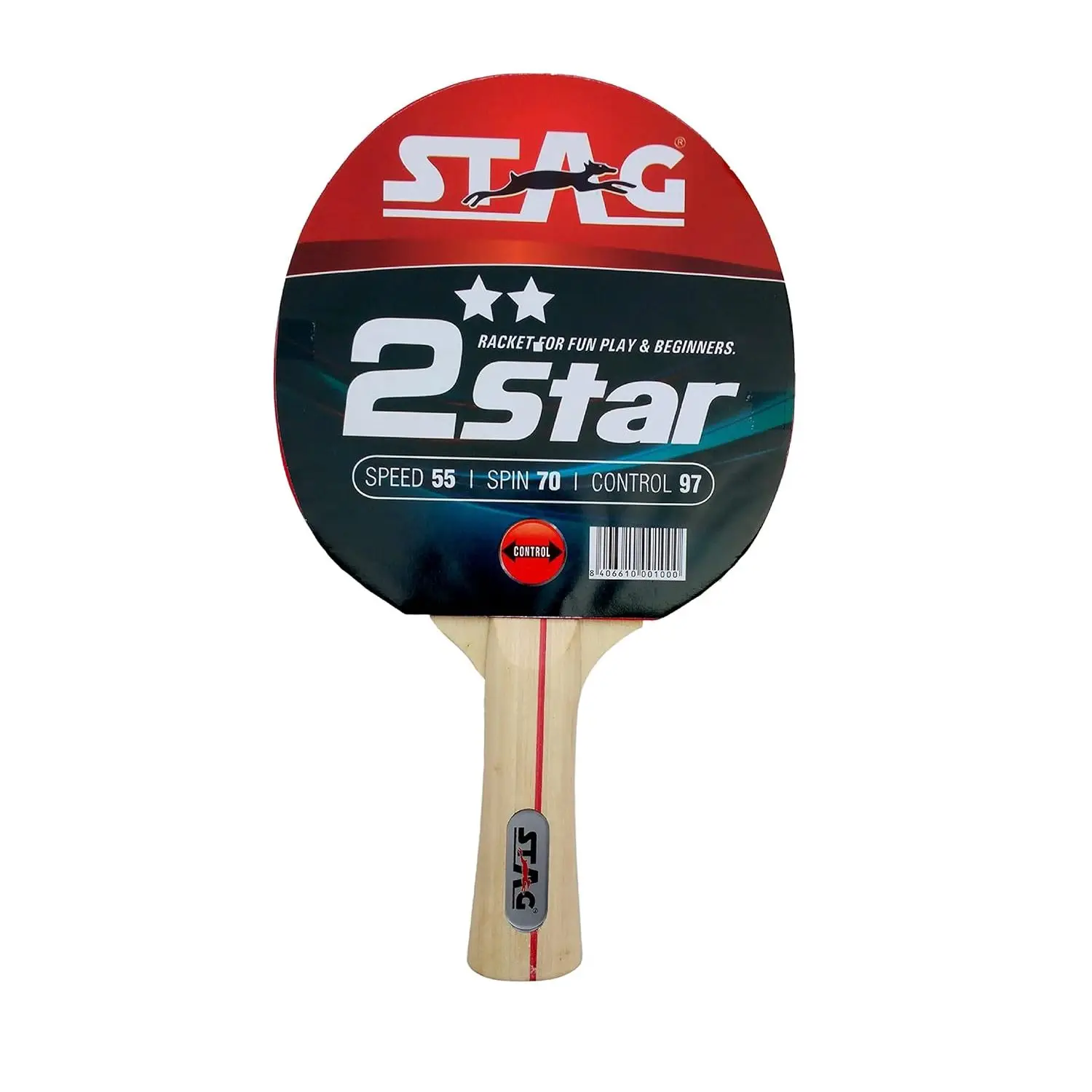 Stag 2 Star Professional Table Tennis Racket High Performance Wood and Rubber Sport Equipment with Long Pimples