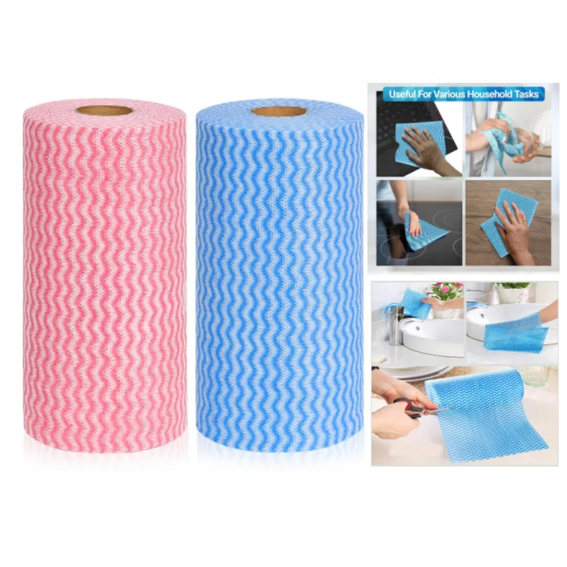 Multipurpose nonwoven fabric spunlace disposable household cleaning kitchen dish Wipe Napkin Roll towel