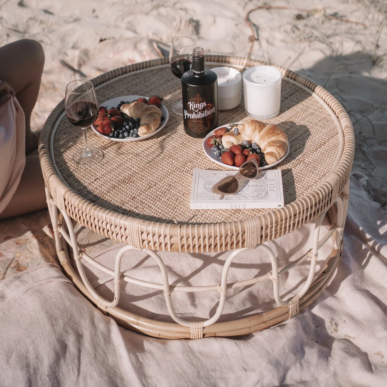 Wholesales high end living room home decor handcrafted rattan coffee table made in Vietnam