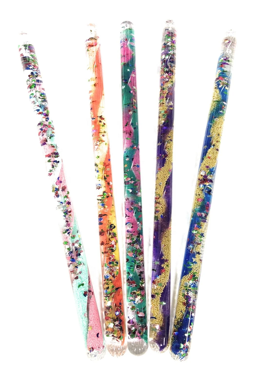 Magic Glitter Wand toy Motion Sensory  Stick Educational glitter wand