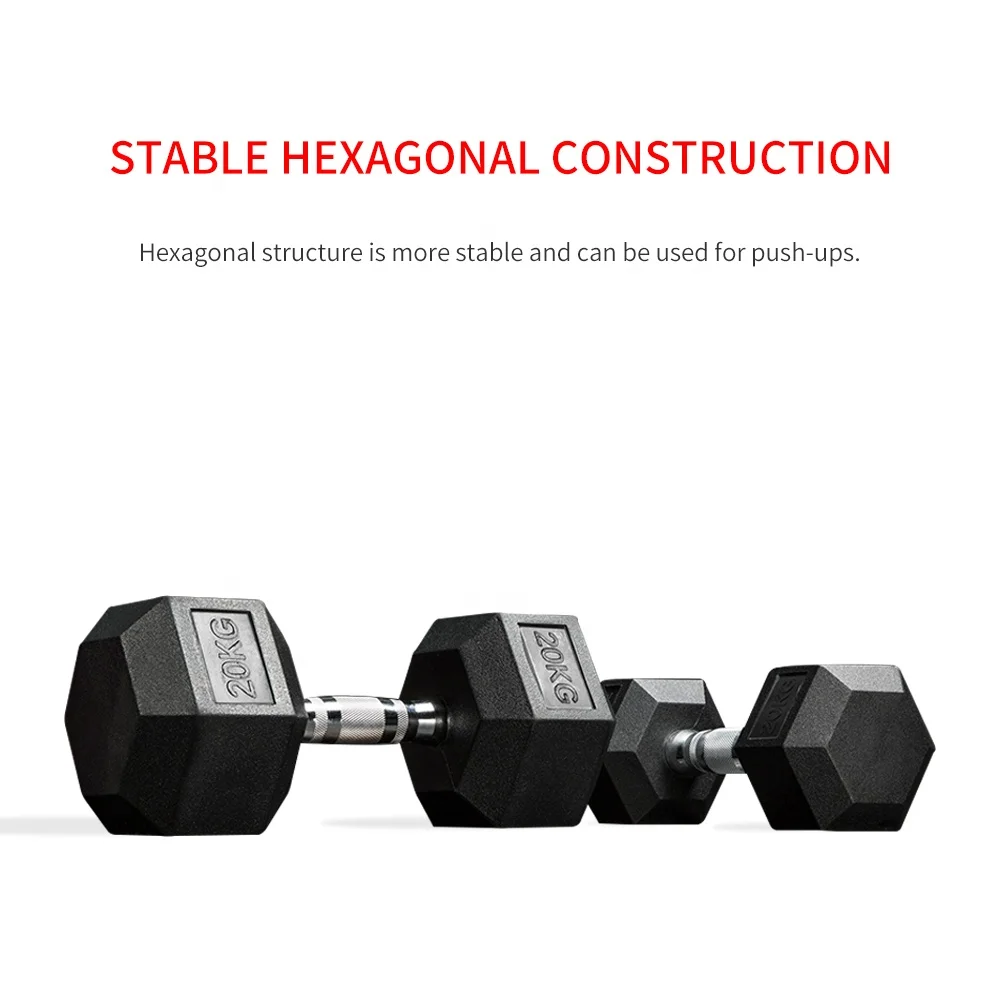 Wholesale 5 Kg 10kg Home Custom Logo Gym Fitness Equipment Cheap Rubber Free Weight Pounds Hexagon Dumbles Hex Dumbbell Set