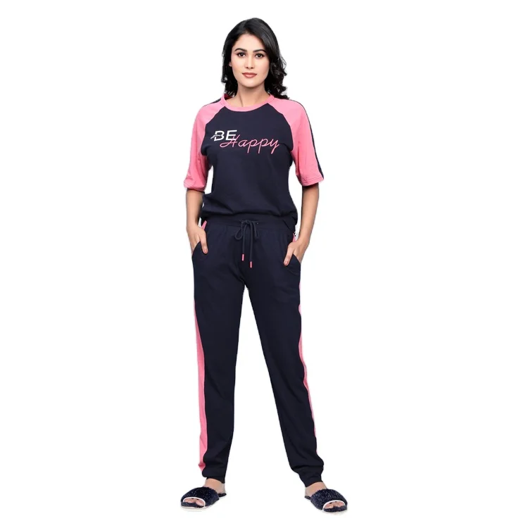 Bulk Distributor Selling Durable Quality 100% Cotton Ladies Sleepwear Half Sleeves Two Piece Pajama Set for Women
