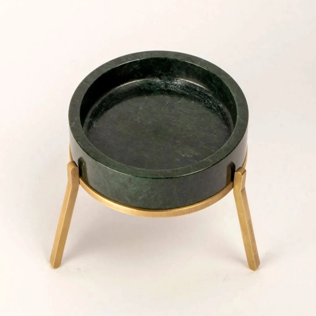 High On Demand Marble Top Candle Votive Holder With Three Metal Legs Eye-Catching Design Home Decoration Handmade Candle Stands