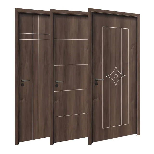 New design WPC wood plastic environmental protection material bedroom door waterproof and termite-proof