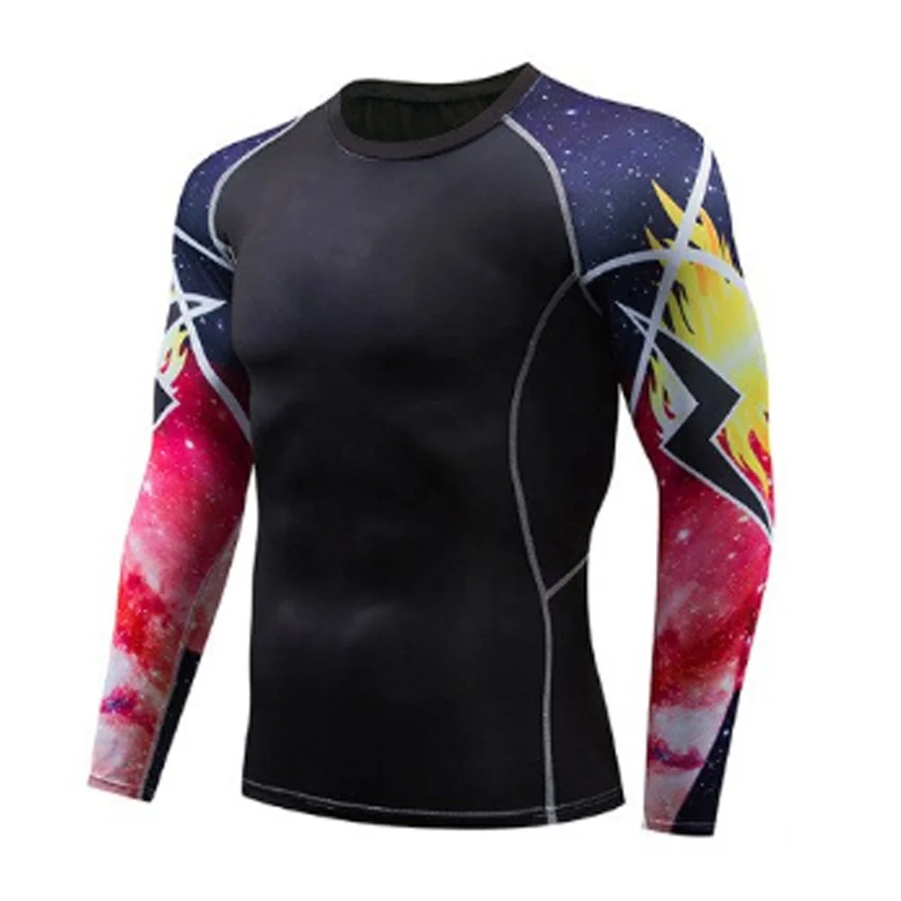 
Компрессионная рубашка bjj rush guard с длинным рукавом, пользовательский сублимационный принт MMA, спортивная одежда для мужчин 