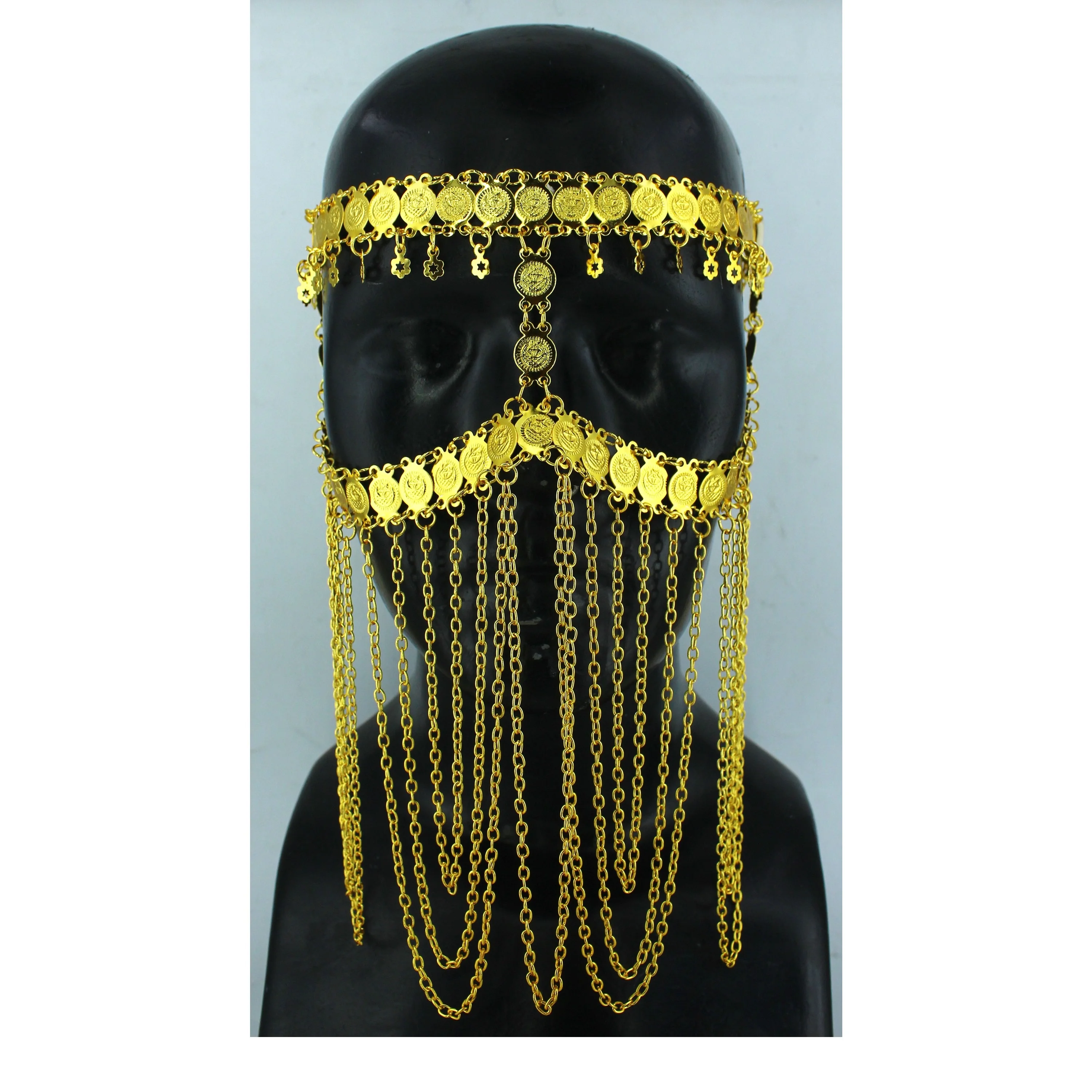 Мусульманская Накаб для женщин Лиар маска лица позолоченная Дубай ювелирные изделия намаджр хиджаб