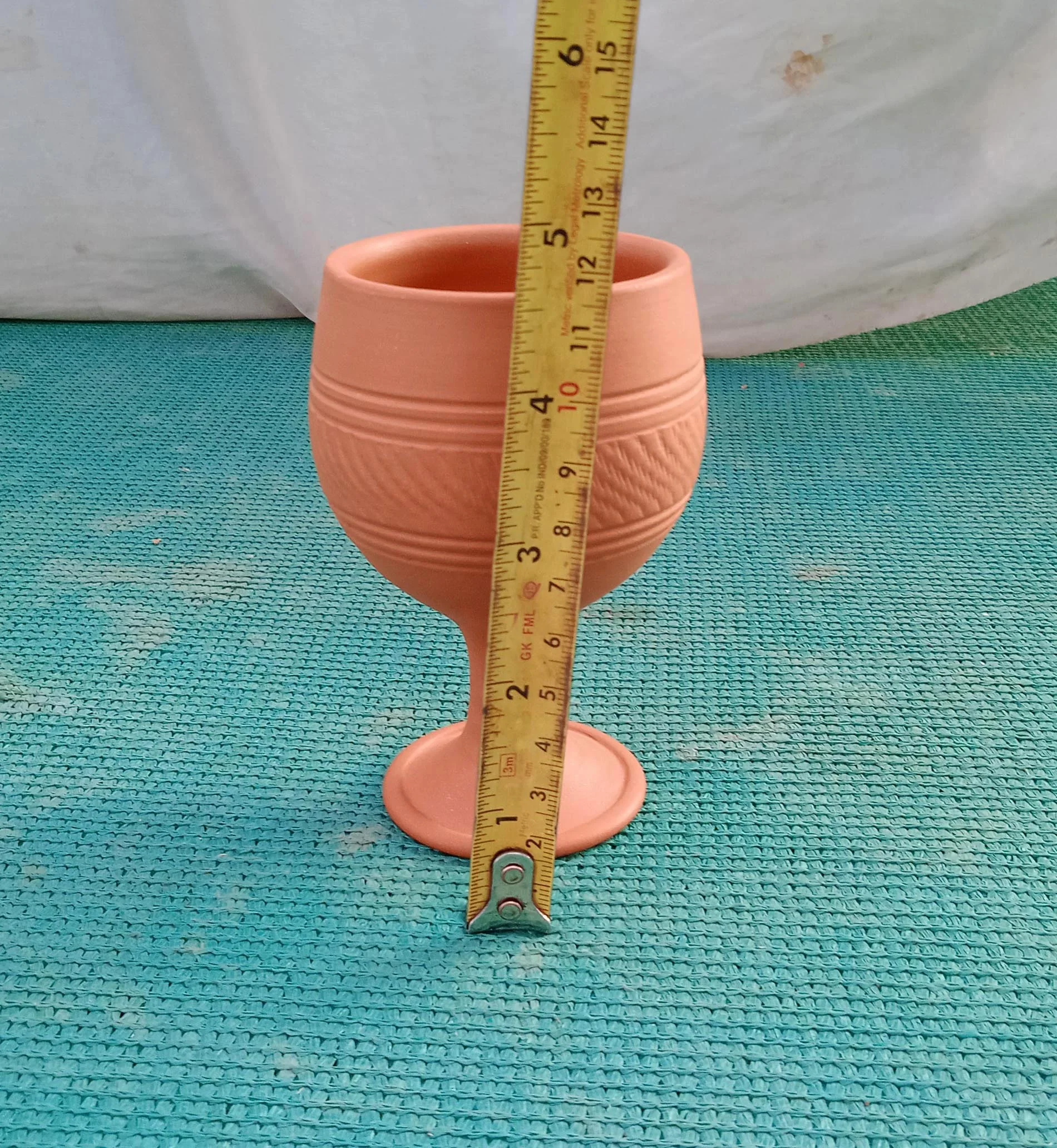 New Design Handmade Clay terracotta Wine glass 350-450 ml capacity made from natural clay. with glossy finished