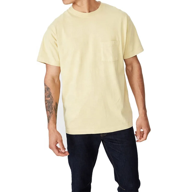 Wholesale Men Drop Shoulder T Shirt 65% Cotton 35% Polyester Summer T Shirt Men Muscle T Shirt Oversize Men Streetwear Clothes