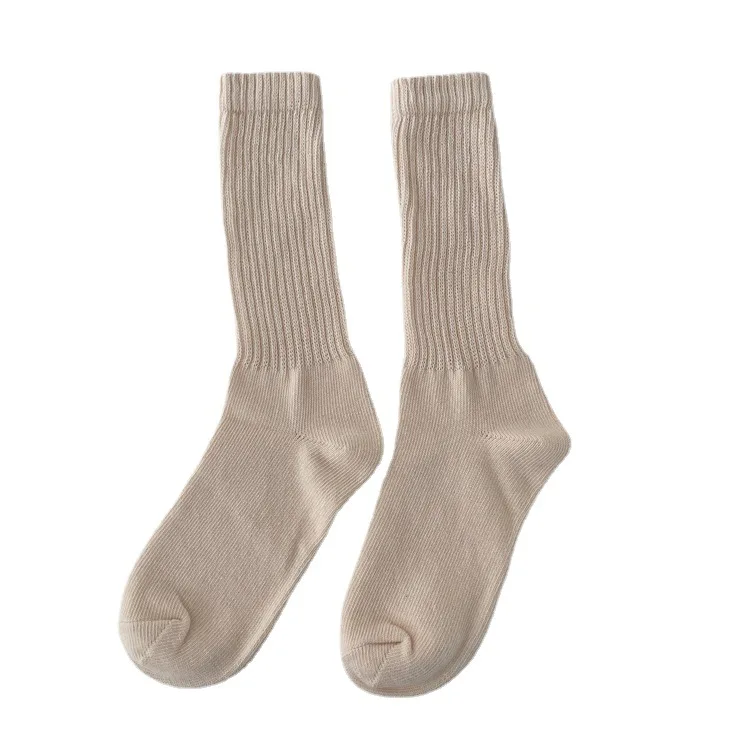 Wholesale Korean Fashion Solid Color Women Slouch Socks Cozy Cotton Plain Colors Slouch Socks Women