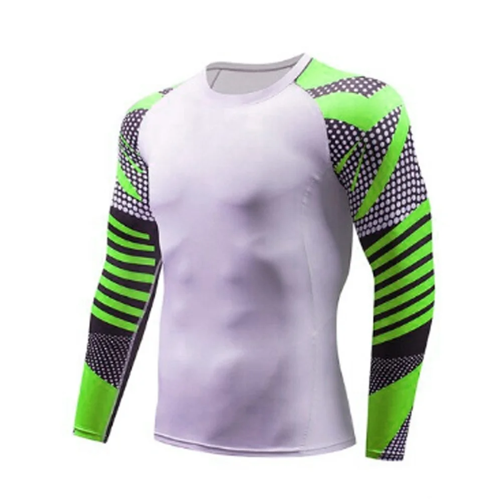  Компрессионная рубашка bjj rush guard с длинным рукавом пользовательский сублимационный принт MMA спортивная одежда для мужчин