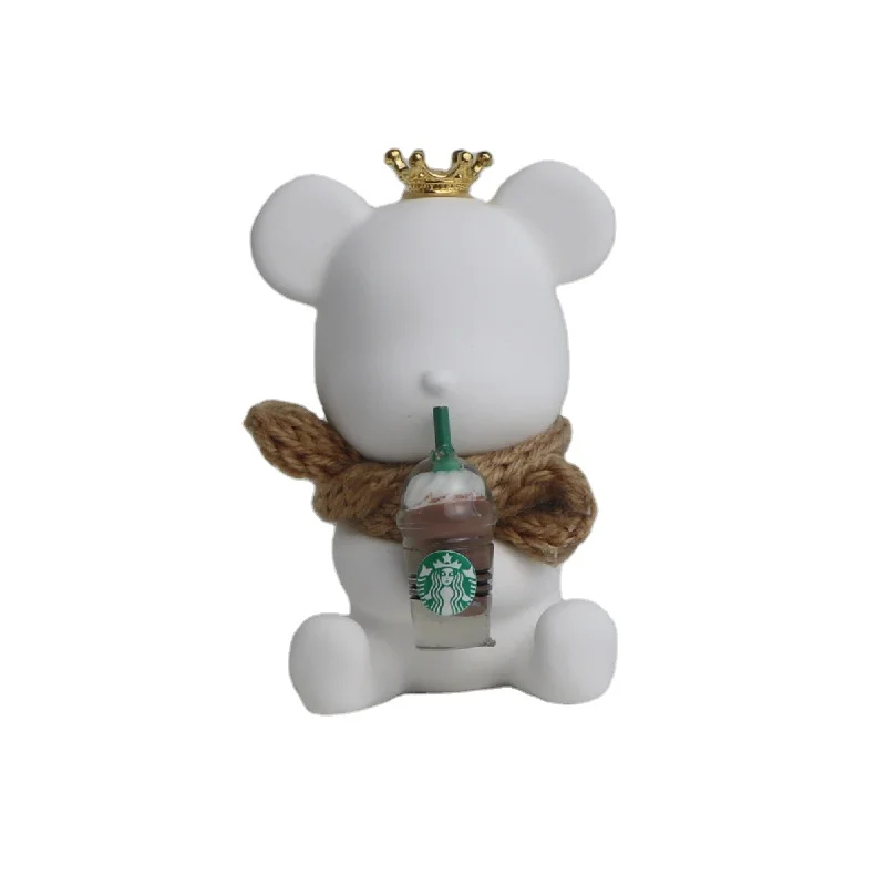 Cute white ceramic bear shaped automobile vent clip fragrance essential oil perfume diffuser automobile Air freshener