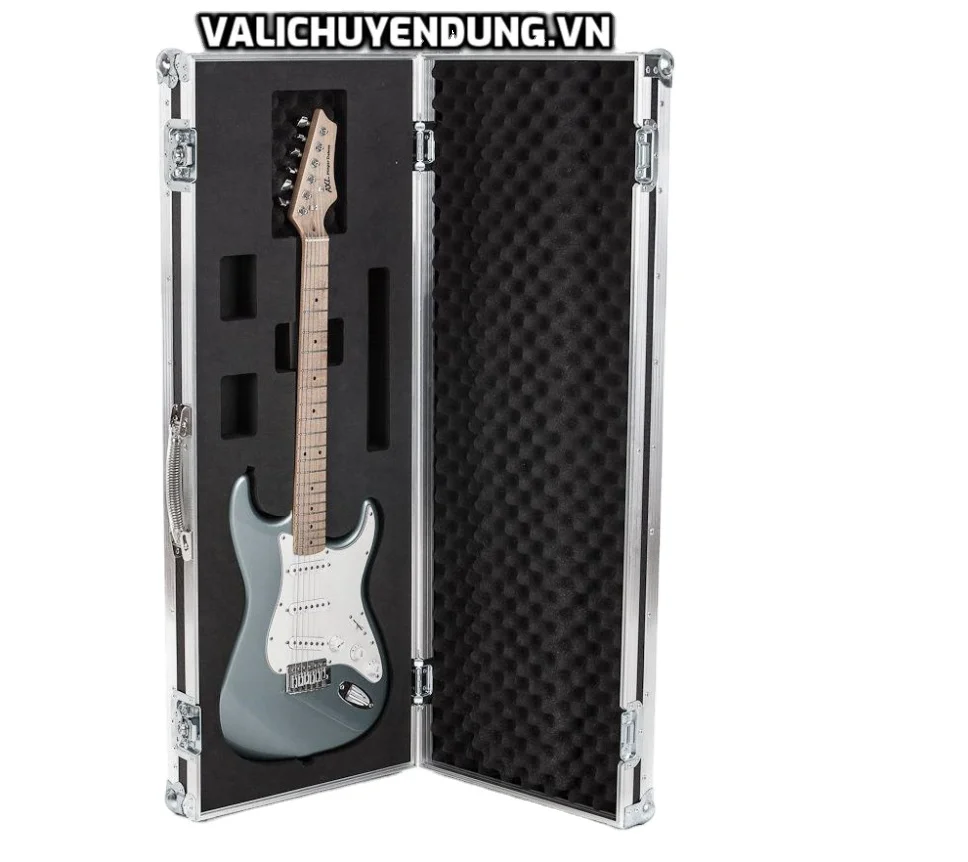 Vietnam Factory Customize Guitar Aluminum Hard Case Flight Case for Instrument with Custom Foam
