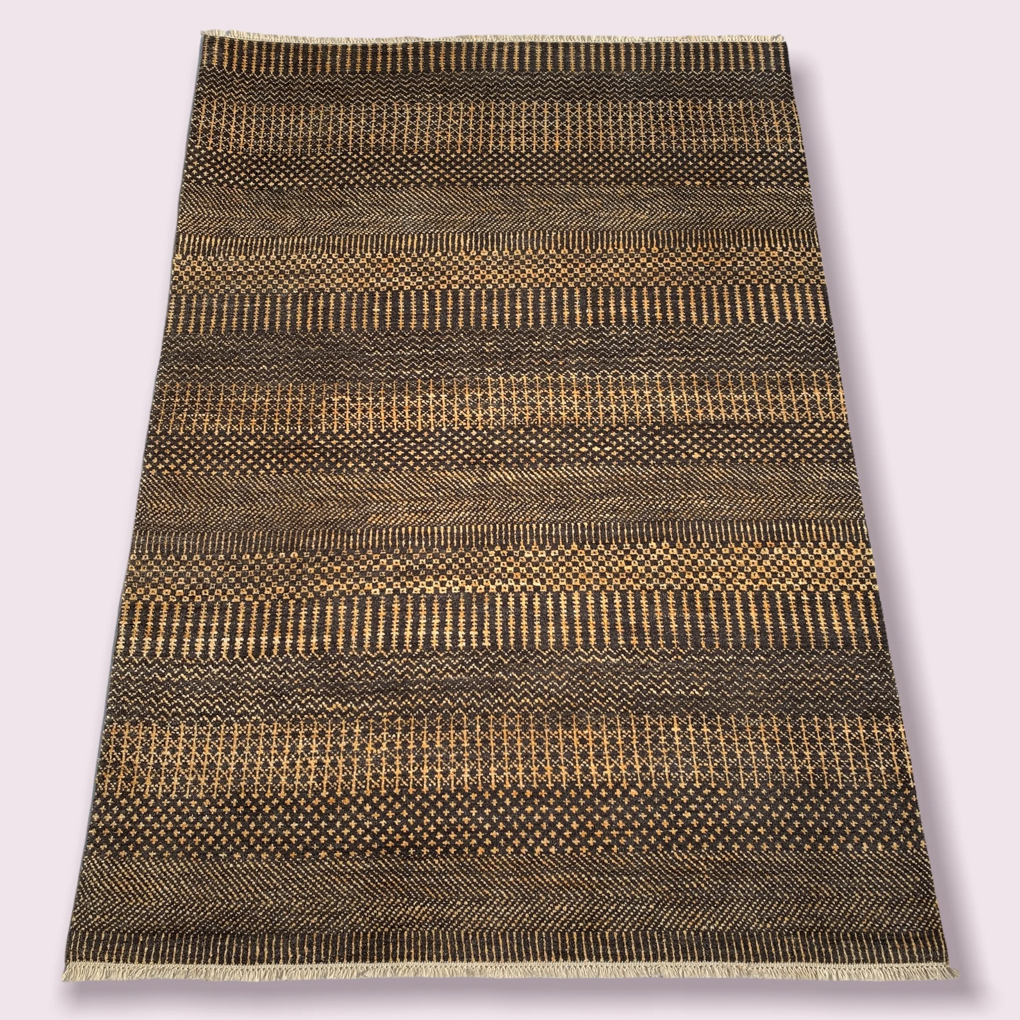 Modern Contemporary Hand Knotted Wool Silk Area Rug Gold Carpet for Living Bedroom Kitchen or Study Indian Handmade Prayer Rug