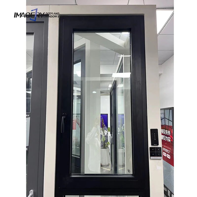 Universal Imagery Electric Power Aluminum Casement Windows Modern Chinese Design Style Remote Control Louver Curtains for House