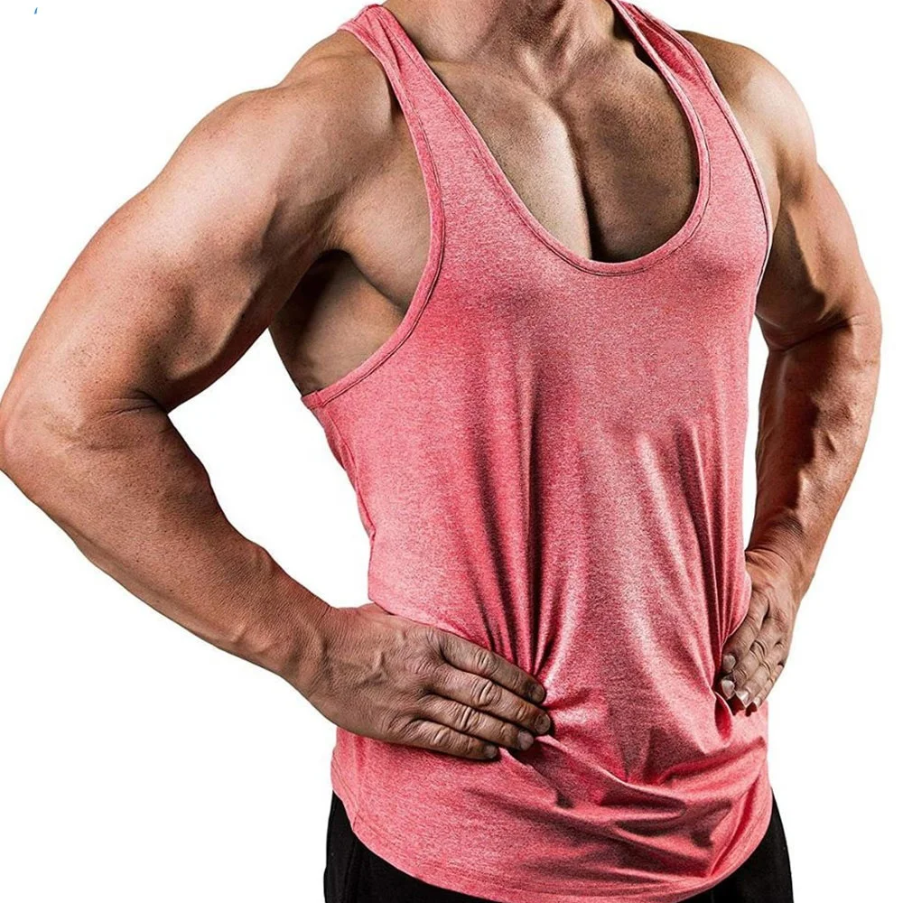 Cotton/Polyeter Men Cotton Workout Singlet Gym Tank Top Casual Fitness Print XXL OEM Style Time Full Strechable Fabric Pattern