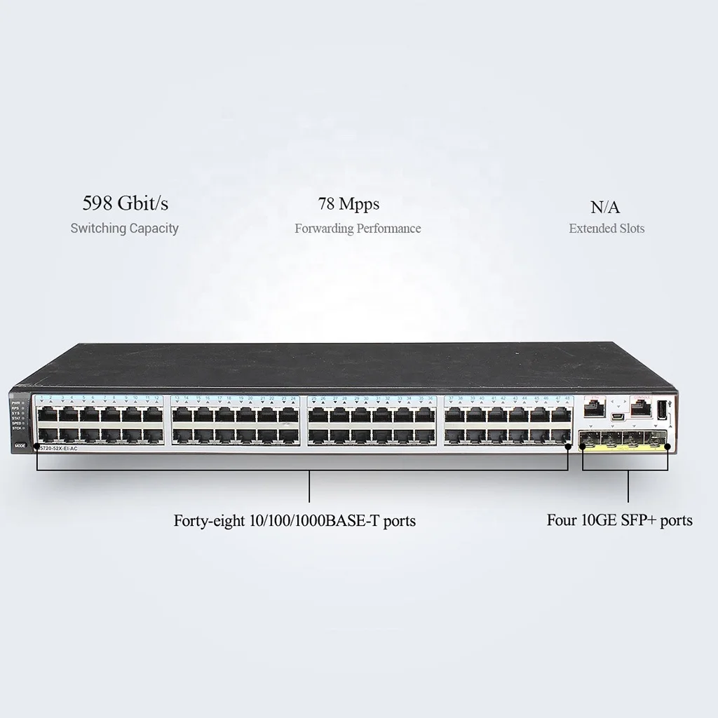 52 Ethernet Ports Gigabit Switch 5720-52P-EI-AC Fiber Optic SFP Switch