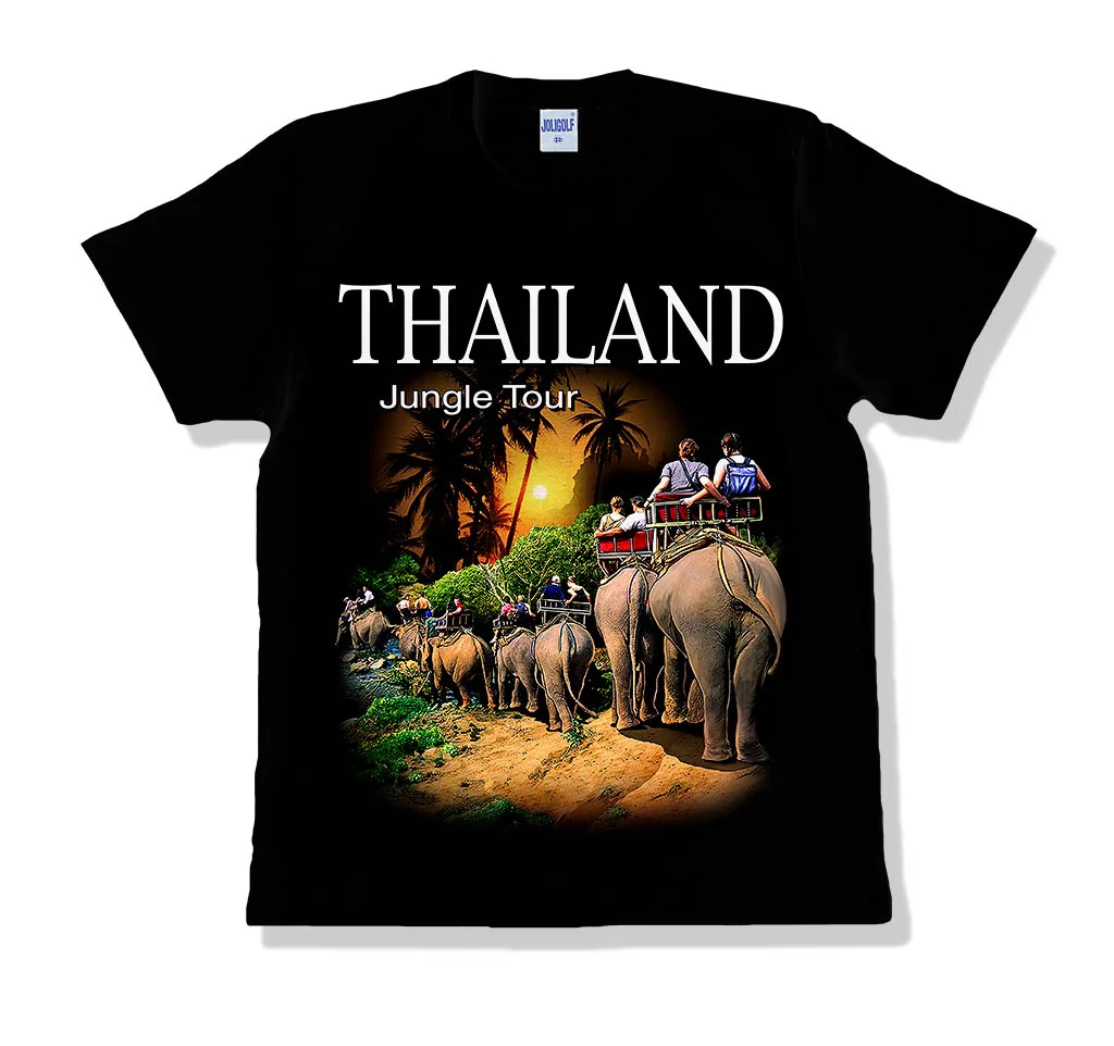 Elephant Jungle Graphic T-Shirt Premium Quality 100% Cotton Custom OEM Design Silk Screen Casual Undershirts Available in S Size