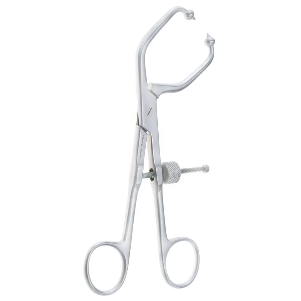 Top Value Trauma Orthopedic Instruments Pelvic Reduction Forceps with Angled Pointed Ball Tips Length 250mm Speed Lock