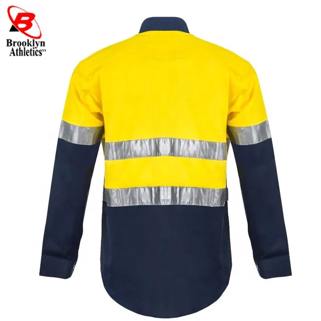 Safety High Visibility Long Sleeve Construction Work Shirts Pack for Men