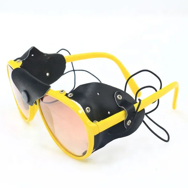Fashion leather side shields kids sunglasses