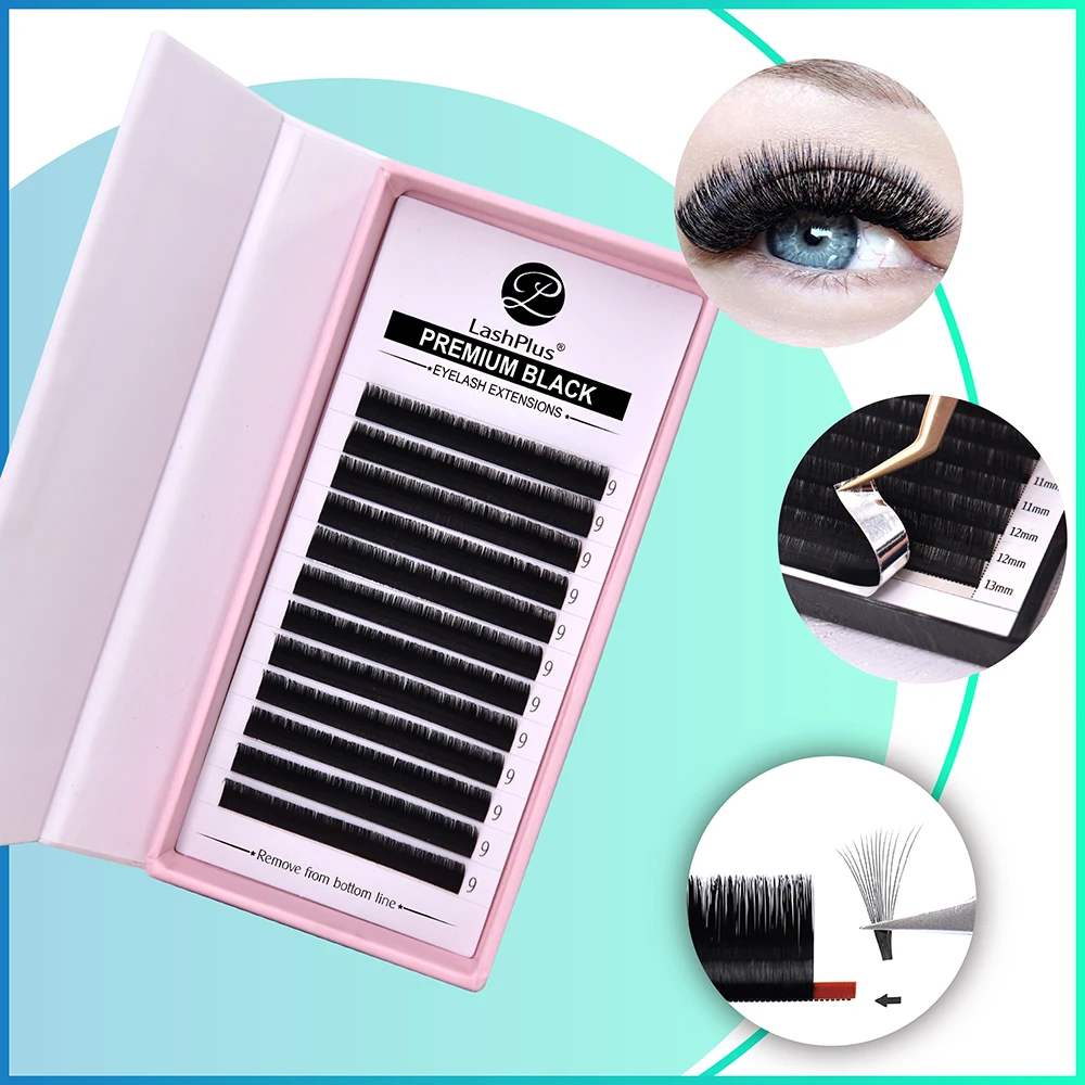 Накладные ресницы LashPlus профессиональные шелковые Индивидуальные для наращивания русский объем частная торговая