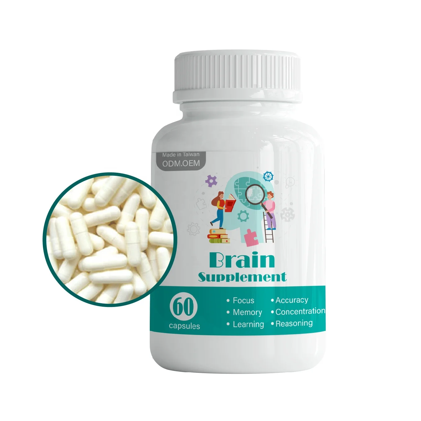 Memory Concentration Learning Accuracy Reasoning B6 Brain Support Supplement Manufacturer Brain Vitamina B12 Capsule Popular