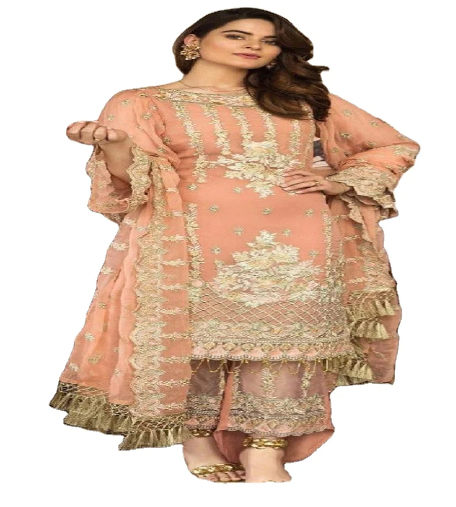 Foux georgette Party Wear Indian Pakistani Clothing Unstitched-Stitched 3 Piece suit Asian dresses pakistani style