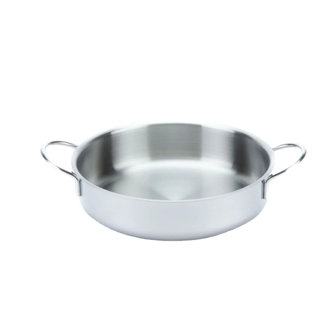 Italian High Quality Ergonomic 26cm Steel Skillet Stainless Steel Side-Handles Nonstick Pots Pans Kitchen Cooking Salad Garlic