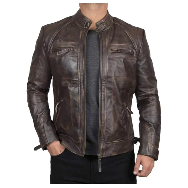 Classic Style US Sizes Sports Unisex Universal Motorcycle Leather Blazer Coat Stand Collar Custom Leather Jacket For Men
