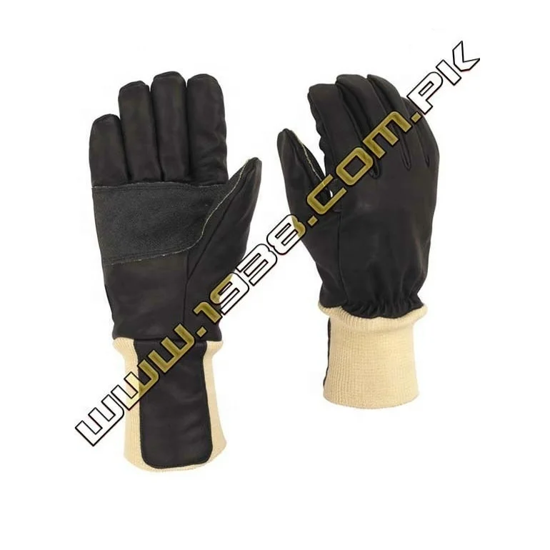 Fire Proof Fire Man Hand And Finger Safety Against Fire Lightweight Impact Resistant Leather Gloves From Pakistan