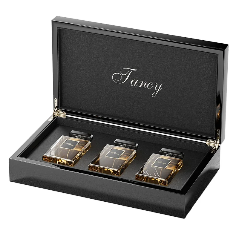 2024 new style perfume bottle with box packaging custom design black golden white perfume bottle 100ml with box