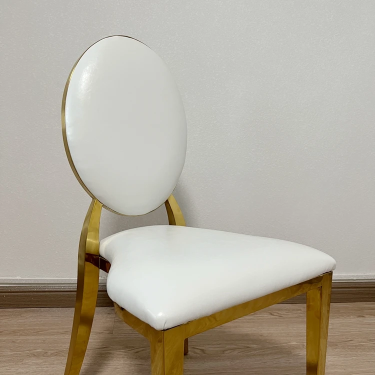 Hot Sale Metal Dining Louis Chair With Leather Seat For Party Wedding Banquet Events