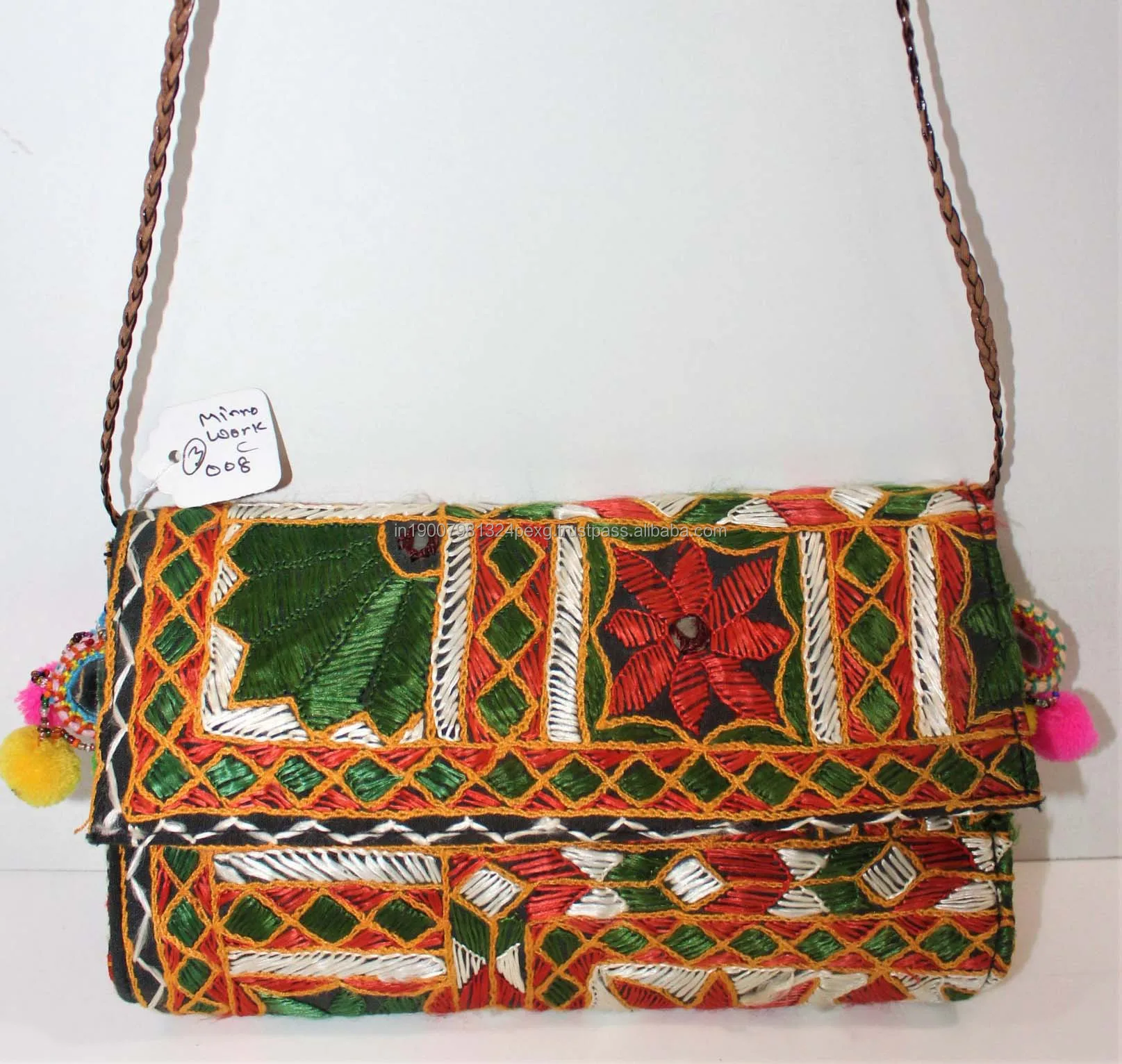 Indian Vintage Handmade Boho Beautiful Mirror Clutch Bag