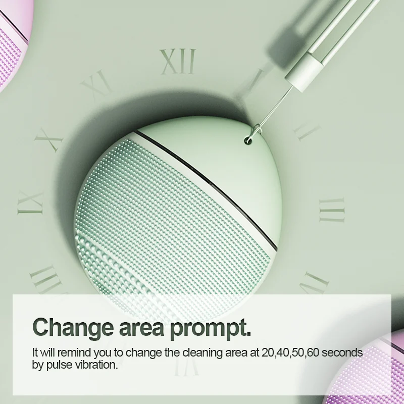 Private Label Face Cleaning Brush Skin Scrubber Silicone Electric Facial Cleansing Brush