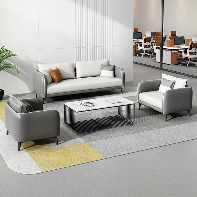 Chair Couch Set Custom Office Sofa & Club Cube Leather Sectional Sofa Modern Office Furniture PU Leather Synthetic Leather