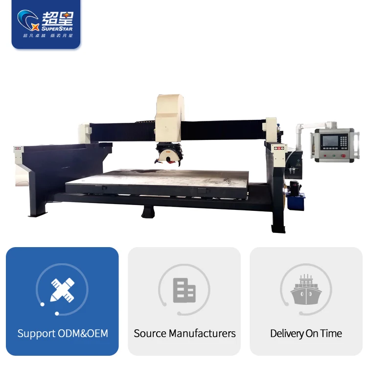 Superstar 5 axis stone stock bridge cutting machine for router granite cutting machine