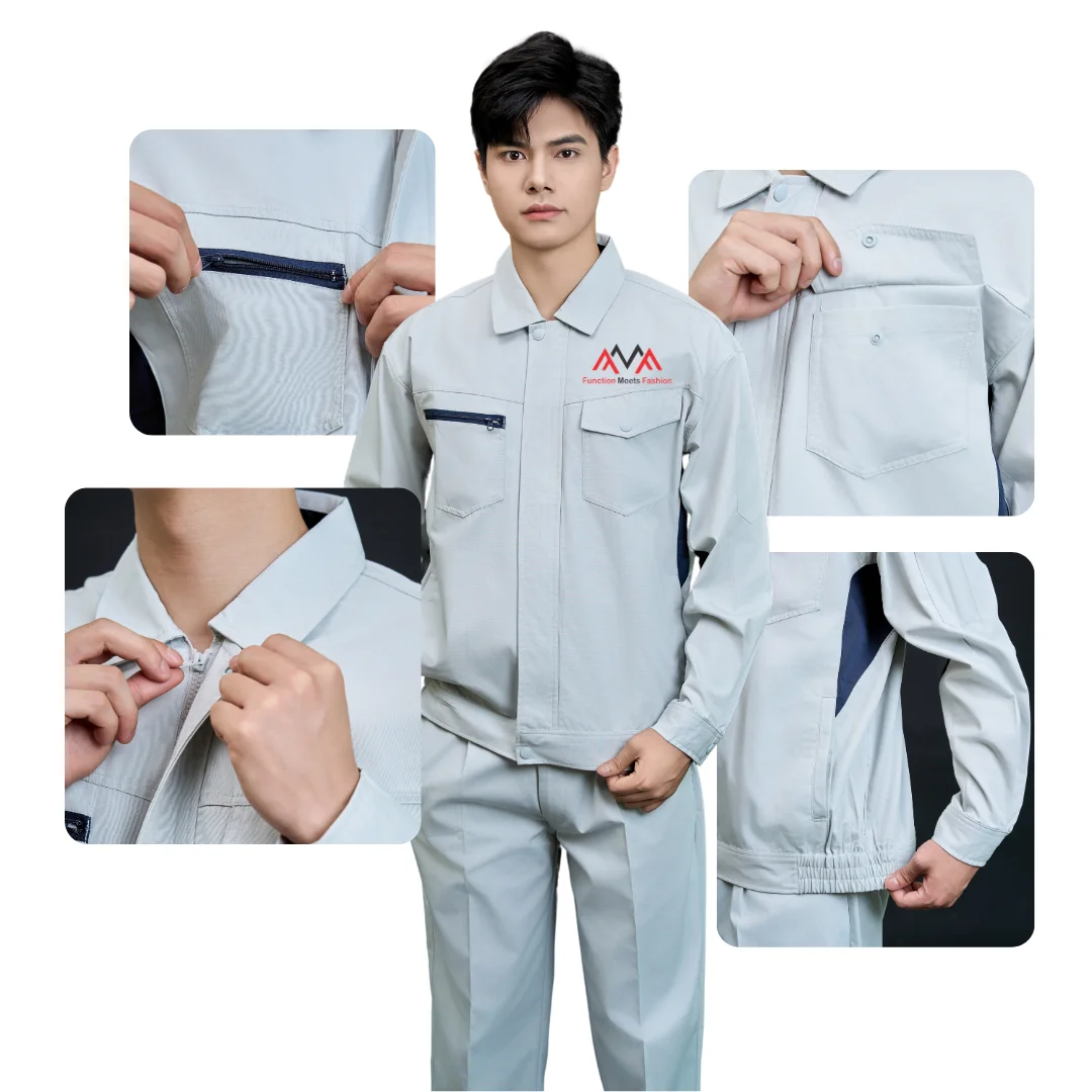 TOP SELLING working clothes uniform blue black construction worker with fam oil/gas workwear plus size - FMF factory - LOW MOQ