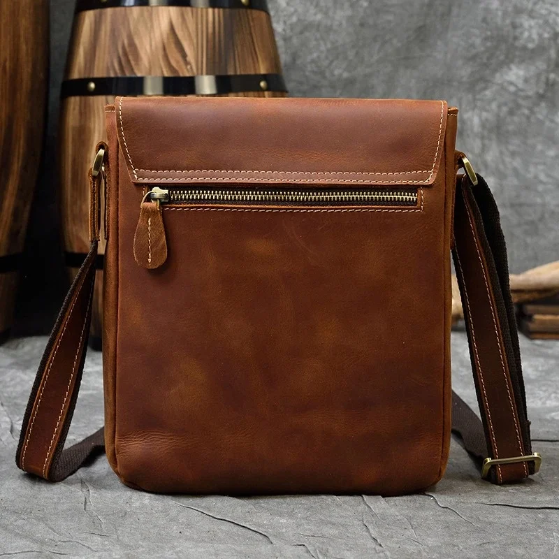 New Arrivals Genuine Leather Shoulder High Quality Crossbody Men Sling Messenger Boys School Bag MBF-0391