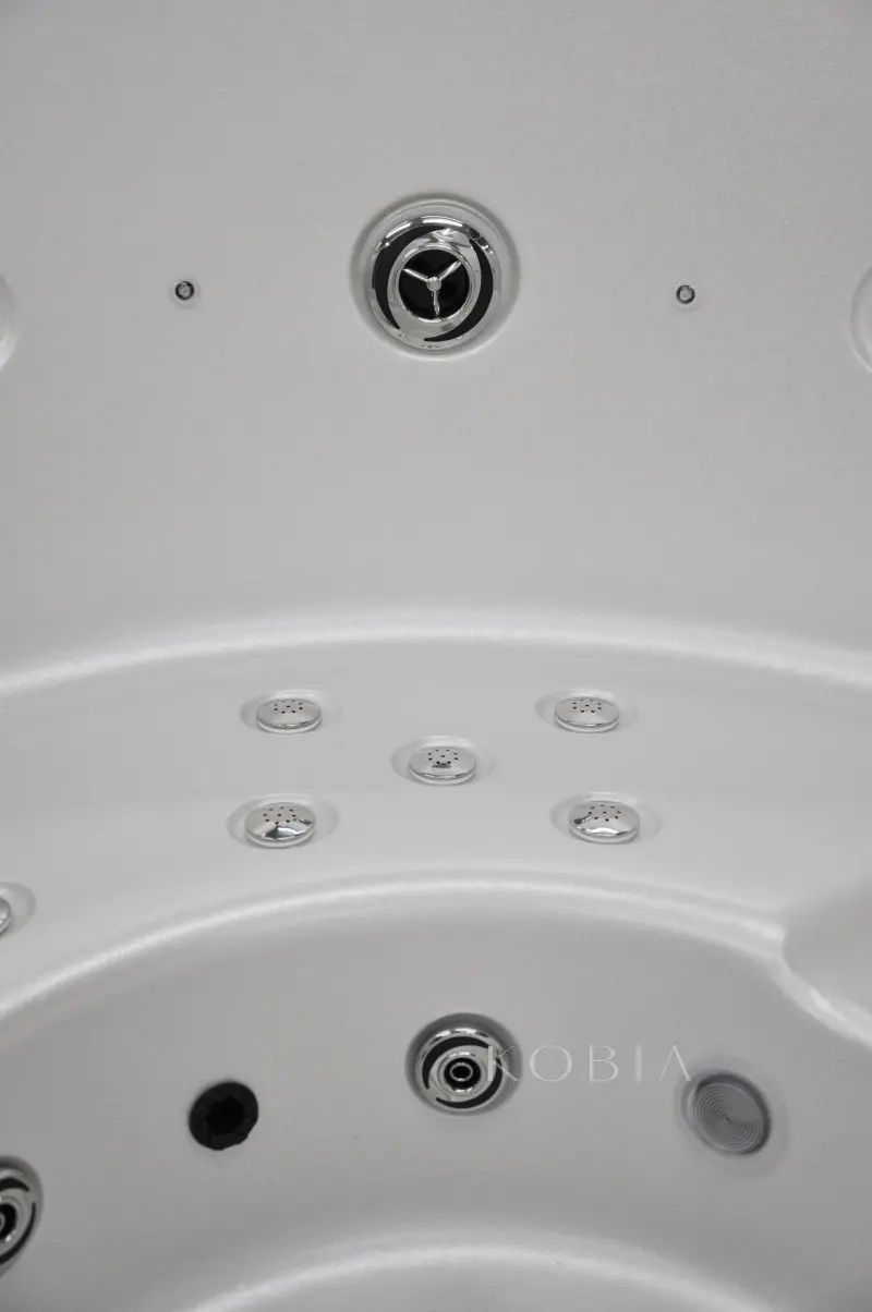 1.9m Round Bathtub Hotel Led Jet Massage 5 Person Outdoor Wooden Hot Tub Whirlpool Bath Tub