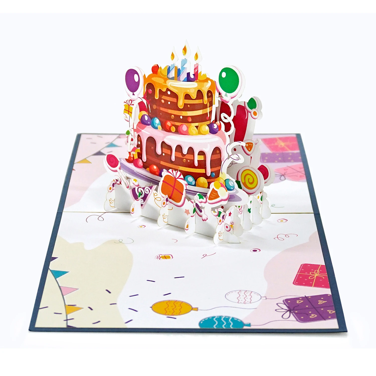 Коллекция пользовательского производства Happy Birthday 3D всплывающие открытки для бизнеса в качестве подарков