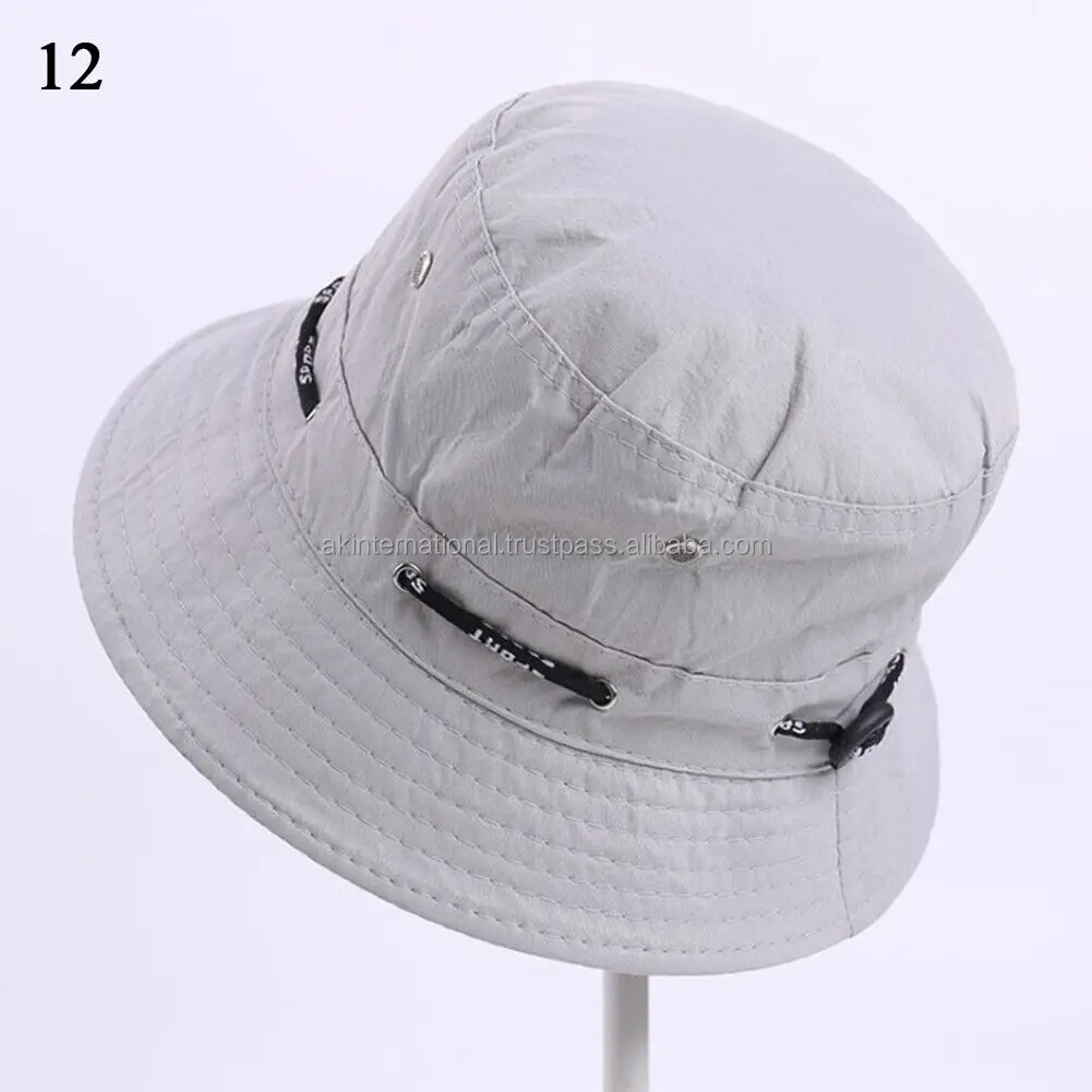 High Quality Bucket Hat Cap Cotton Fishing Boonie Brim Visor Sun Hat Summer Men Women Camping