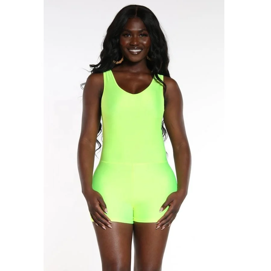 Custom OEM Sexy Party Night Club Classy Romper Featuring Round Neckline With Shoulder Straps Disco Short Catsuit