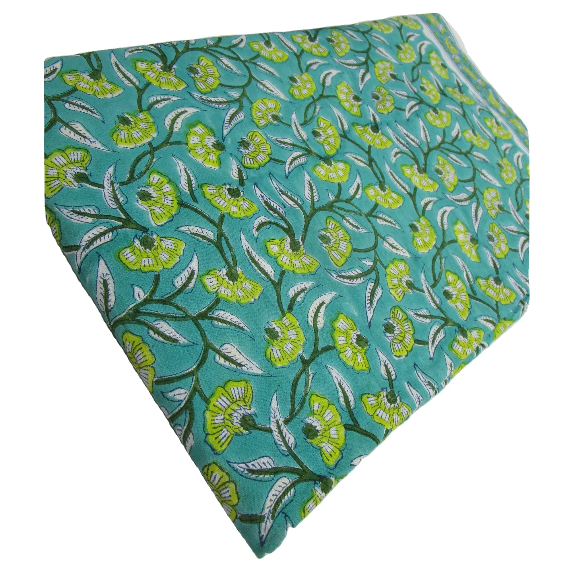 Cotton hand block printed - jaipur popular wood printed floral high quality cotton fabrics