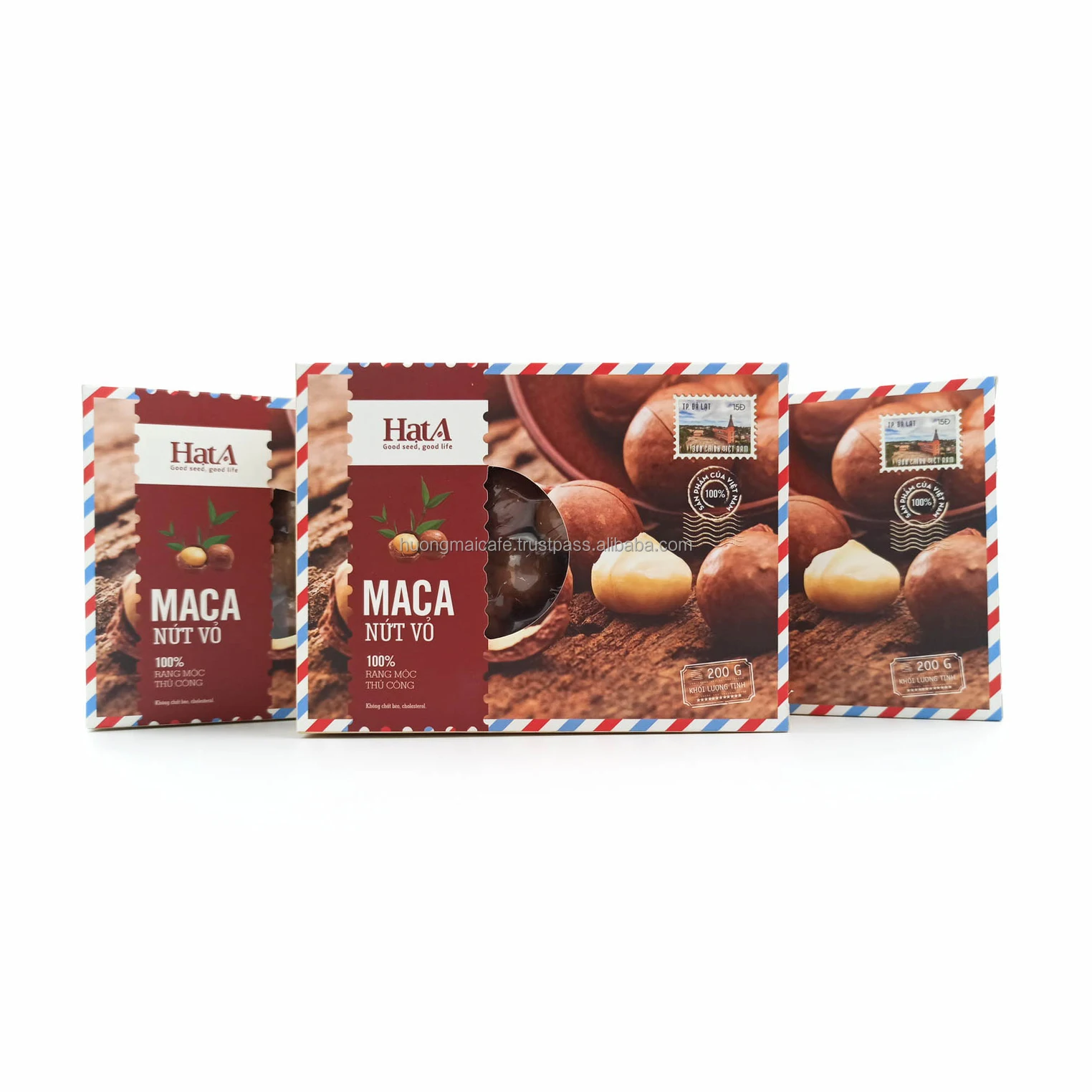 Высококачественные органические орехи Maccadamia из вьетнамской коробки 200 г в коробке шляпа бренда