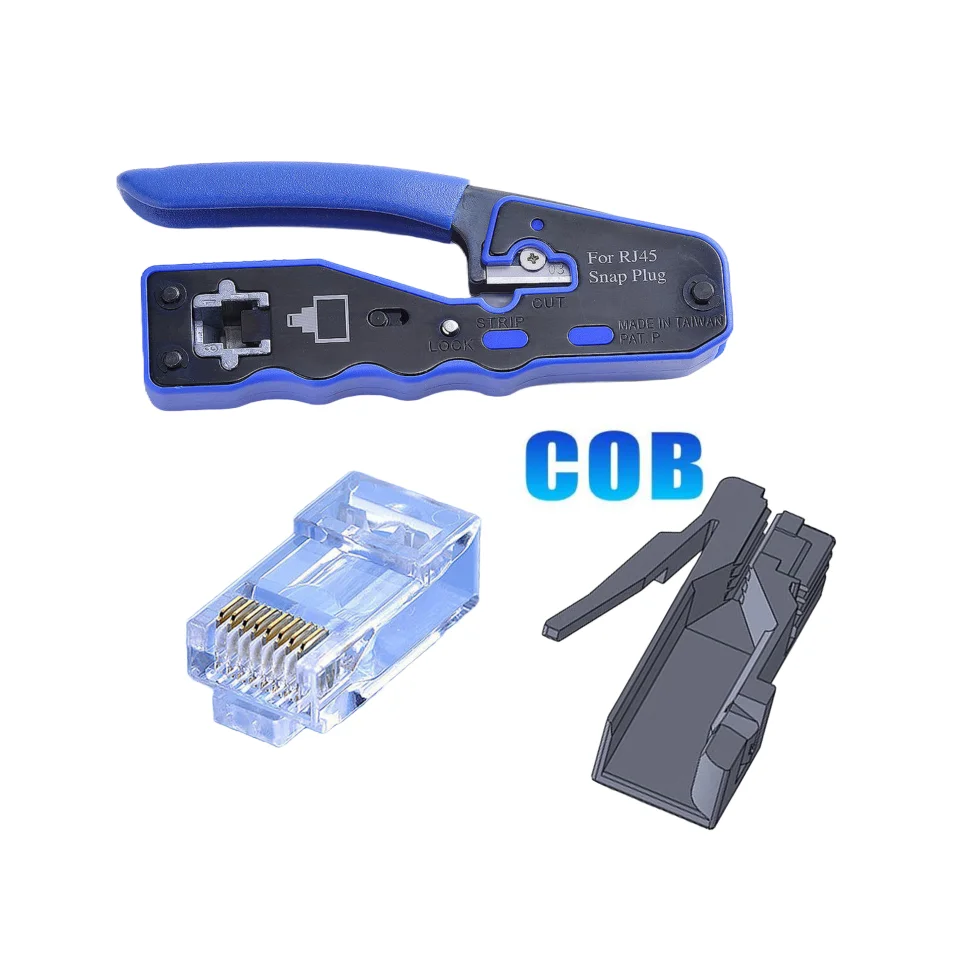High Quality Pass Through RJ45 Crimp Tool for 8P8C Modular Connector Ethernet
