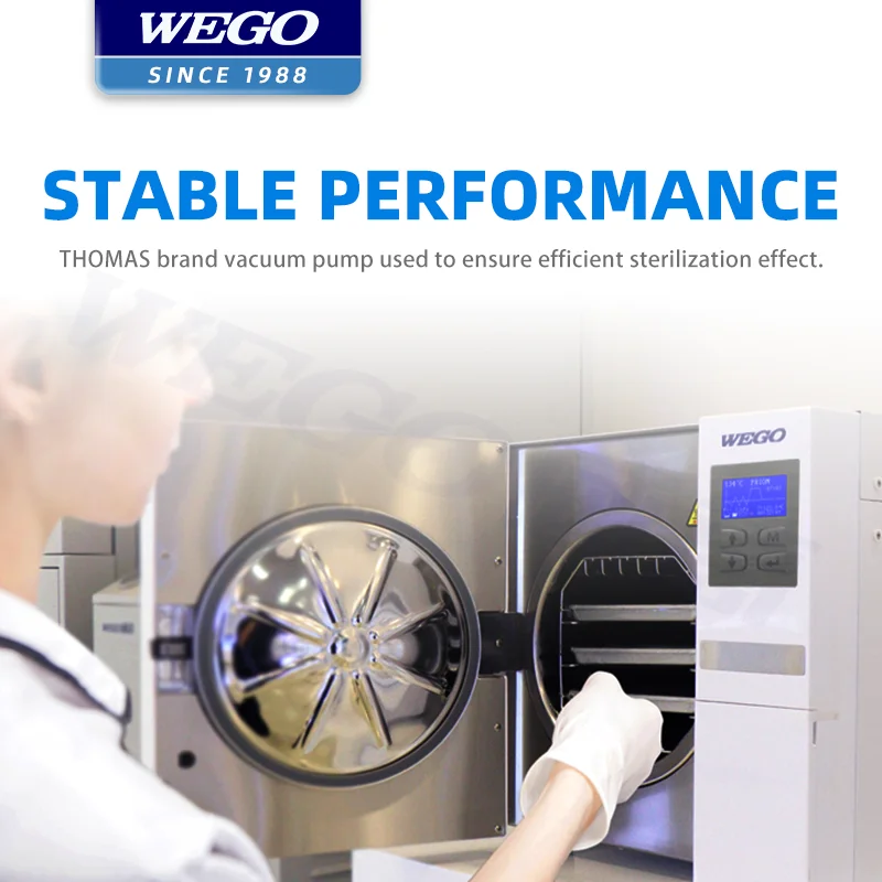 WEGO 18L Table Top Autoclave Vacuum drying Class B Dental Autoclave with Printer