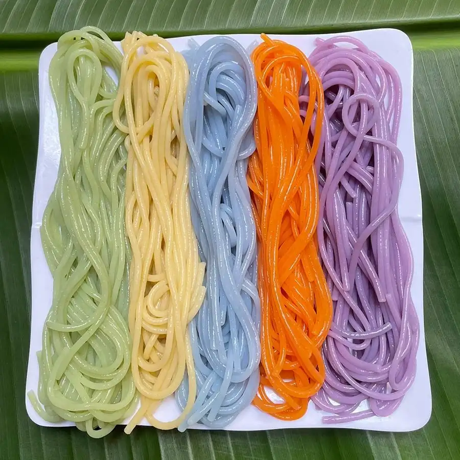 Rice noodles have a mild aroma and are chewy and delicious/ MS. Thao