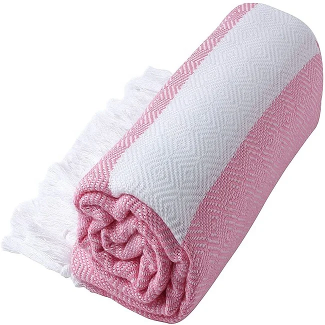 High Quality Soft Multi purpose hammam cotton fouta turkish bath sauna peshtemal towel with fringes